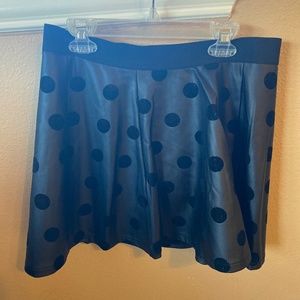 Black Polkadot Flare Skirt